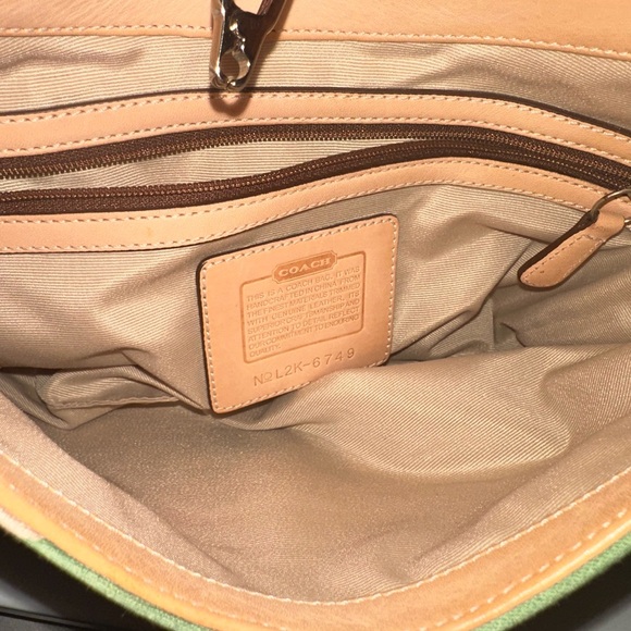 Vintage Y2K Coach Soho Striped Canvas Hobo Shoulder Bag and Matching Wristlet - Picture 8 of 11